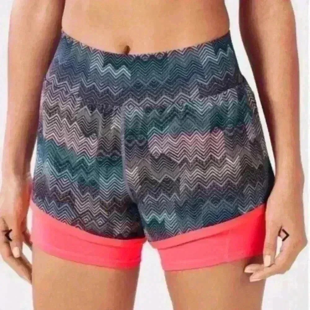 Fabletics Womens Olesia Colorful Geometric Print Running Athletic Short S